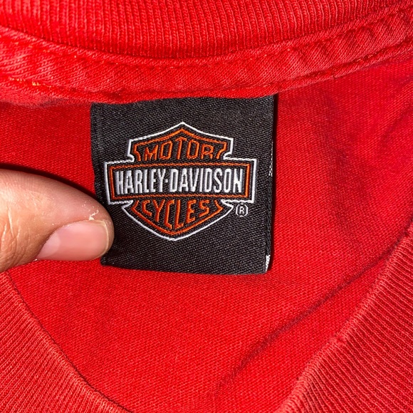 Harley Davidson Red Las Vegas Pocket Tee - Picture 5 of 6